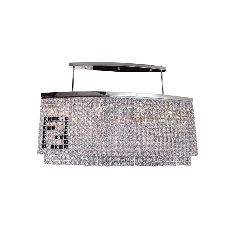 Modern chrome faceted crystal island ceiling lamp for dining room