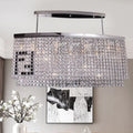 DecorBites™ modern 6-light island ceiling lamp with faceted crystal shade chrome frame for dining rooms ceiling light