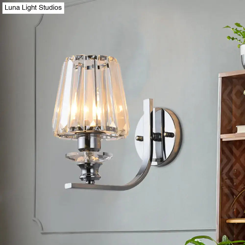 Modern chrome finish crystal wall sconce living room e26 e27 light