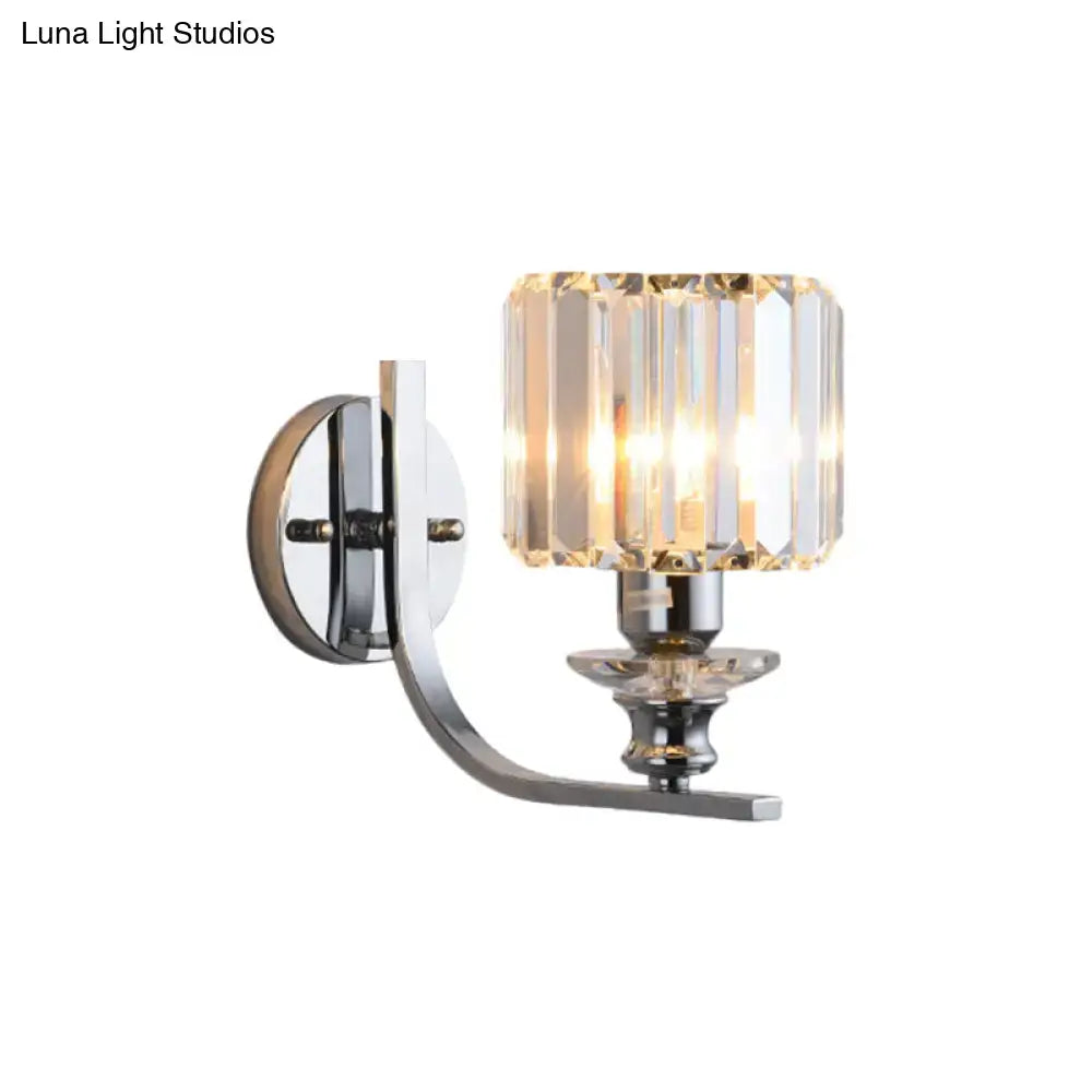 Modern chrome finish crystal wall sconce living room e26 e27 light