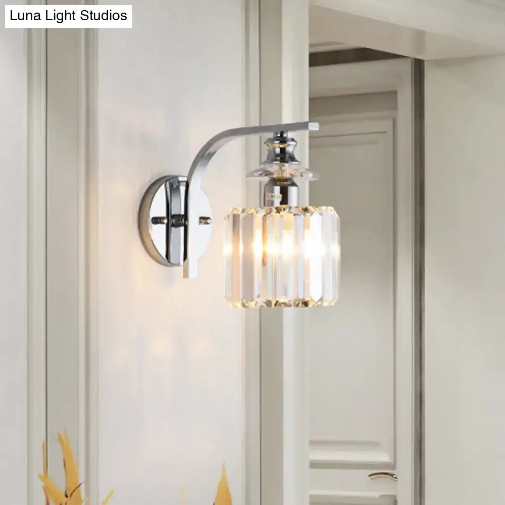 Modern chrome finish crystal wall sconce living room e26 e27 light