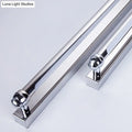 Modern chrome finish led vanity lamp bathroom light mirror handle with chrome finished rectangular glass door handle and polished end caps
