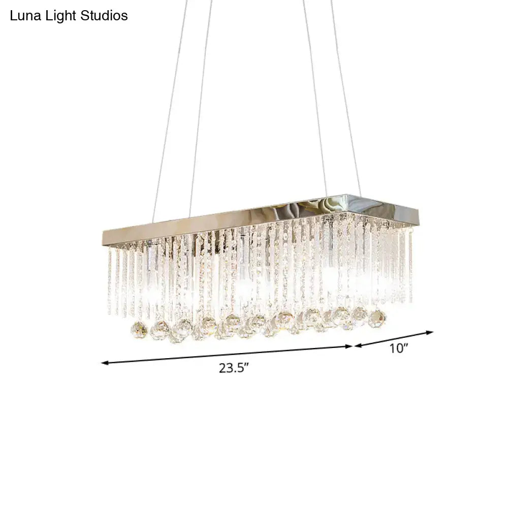 Modern chrome glass rod island lighting kitchen chandelier
