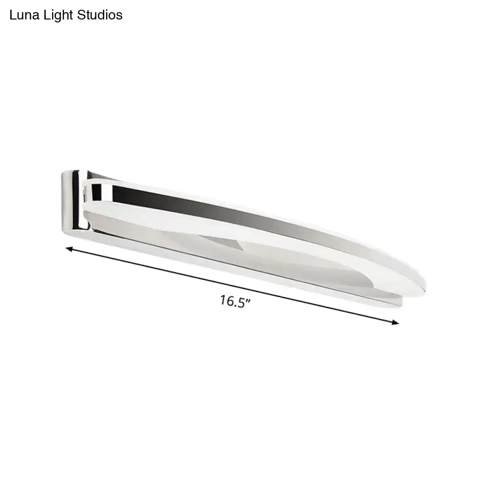 Modern chrome led arc wall light acrylic shade vanity light fixture