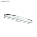 Modern chrome led wall light sconce with sleek chrome finish and frosted glass diffuser for bathroom vanity lighting