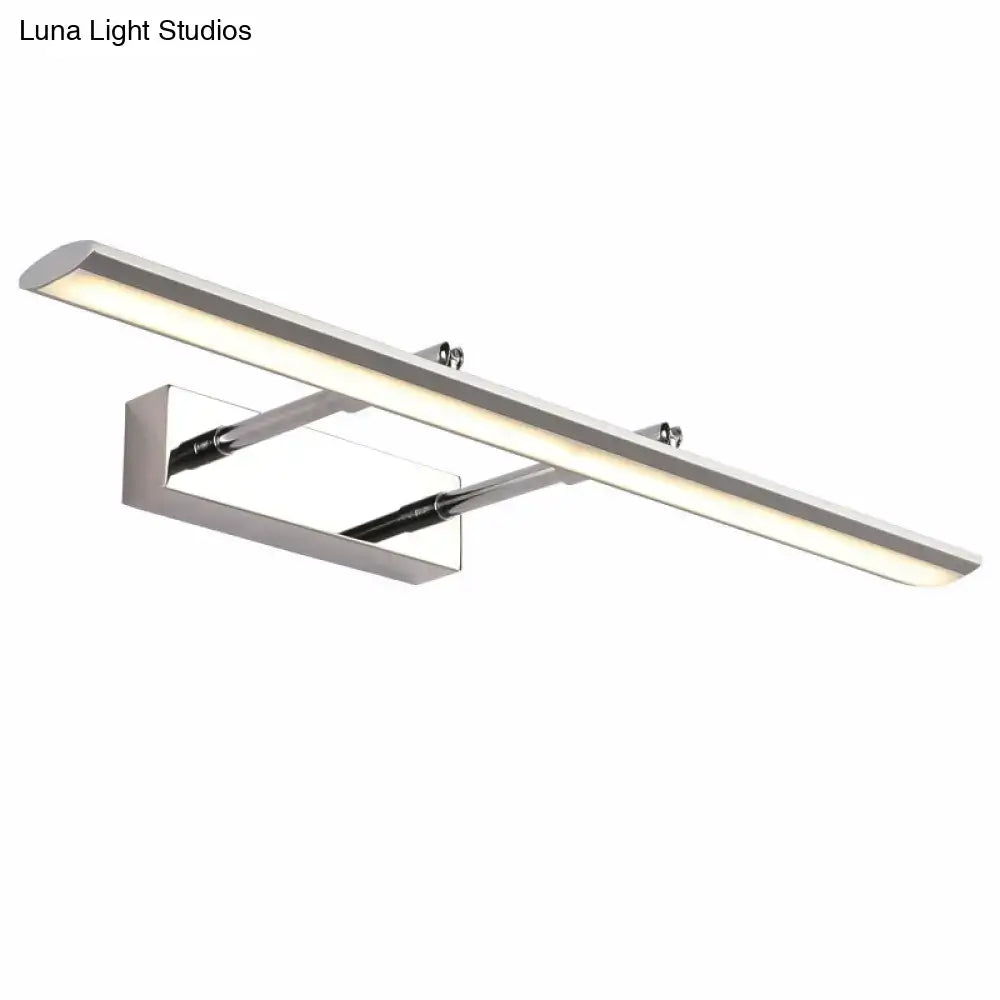 Modern chrome led wall light with adjustable joint – bathroom sconce