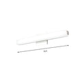 Modern chrome led wall sconce with warm white light featuring a white rectangular led wall vanity light with metallic accents