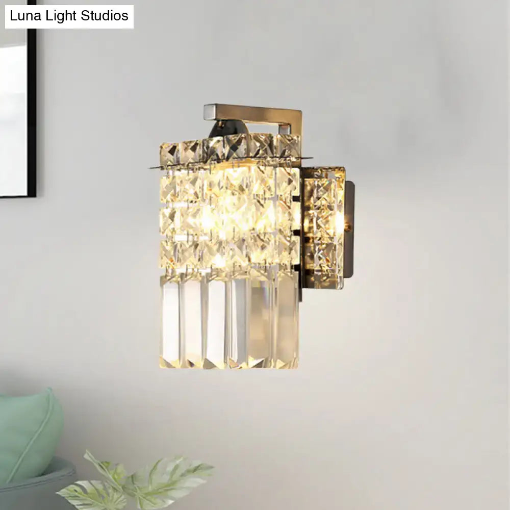 Modern chrome rectangle crystal wall light living room 110v-120v