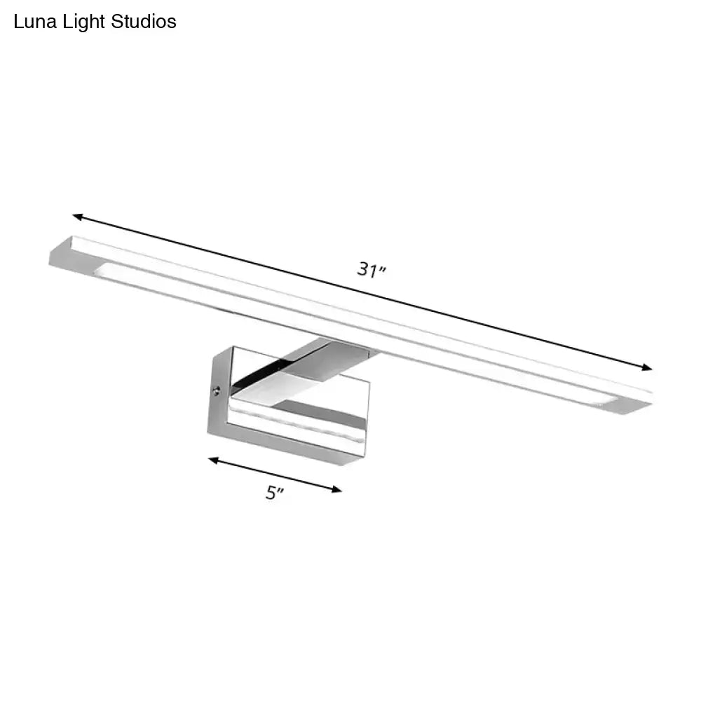 Modern chrome rectangle led bathroom vanity light