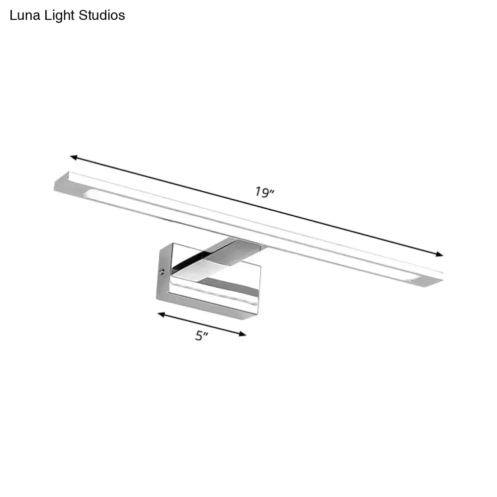 Modern chrome rectangle led bathroom vanity light