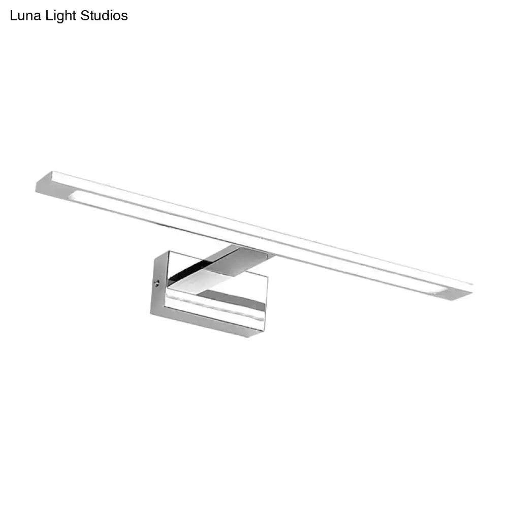 Modern chrome rectangle led bathroom vanity light