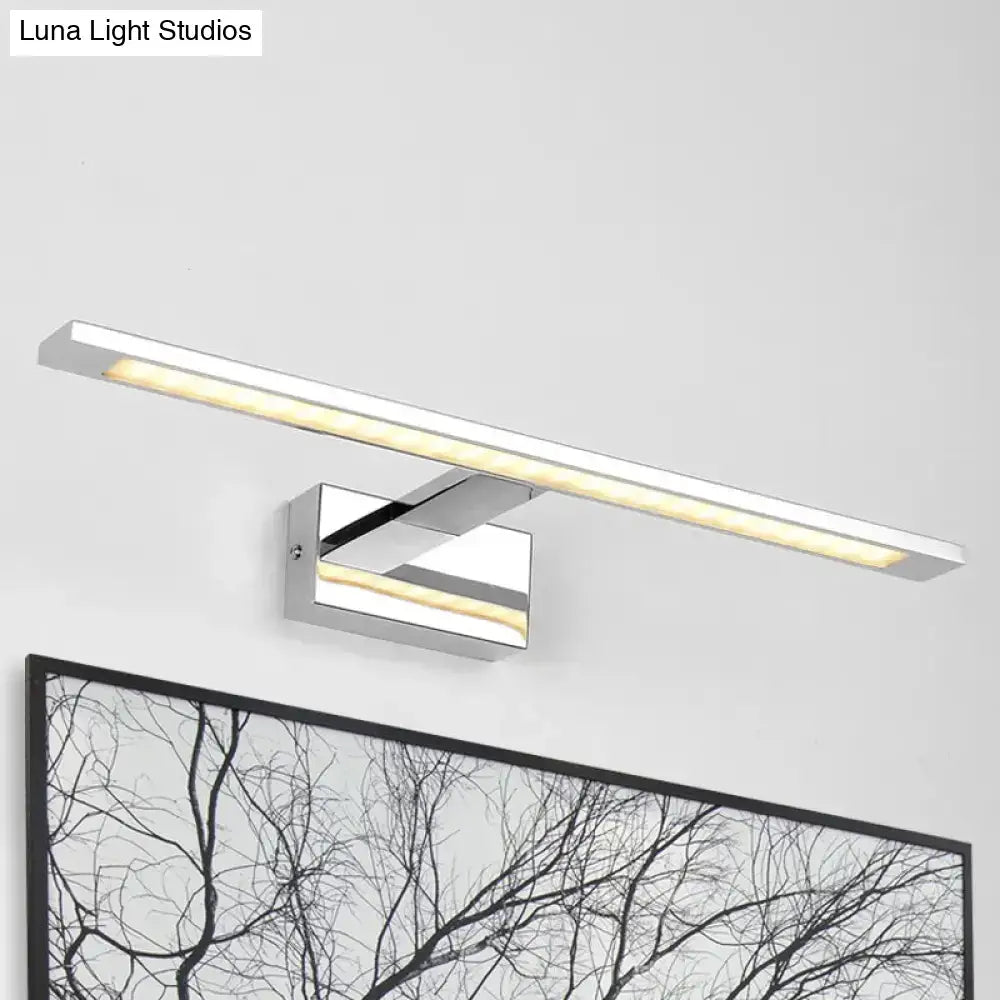 Modern chrome rectangle led bathroom vanity light