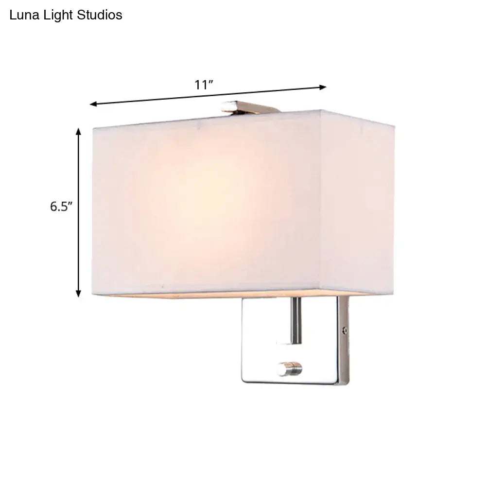 Modern chrome rectangular fabric wall sconce e26 e27 living room light