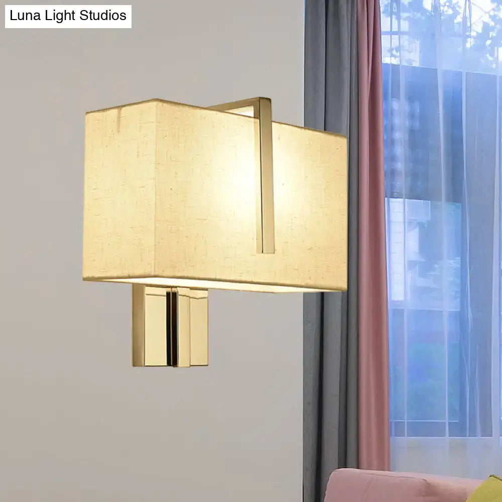 Modern chrome rectangular fabric wall sconce e26 e27 living room light