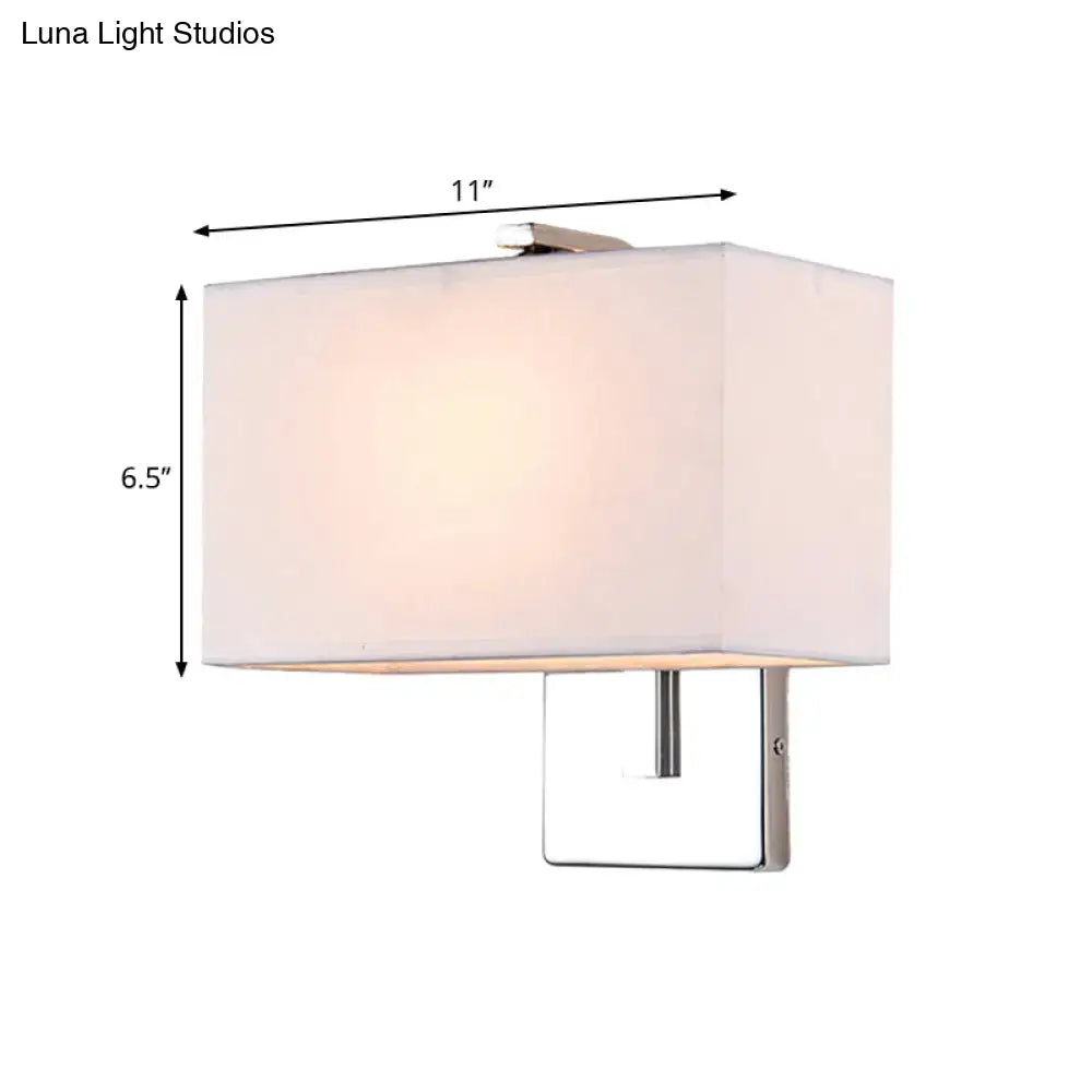 Modern chrome rectangular fabric wall sconce e26 e27 living room light
