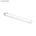 Modern chrome rectangular led wall light fixture with warm white light and sleek minimalist design for bathroom use