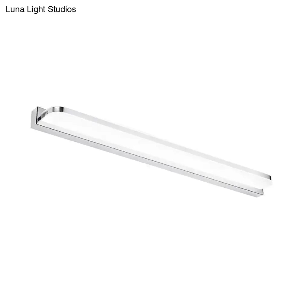 Modern chrome rectangular led wall light – bathroom light fixture