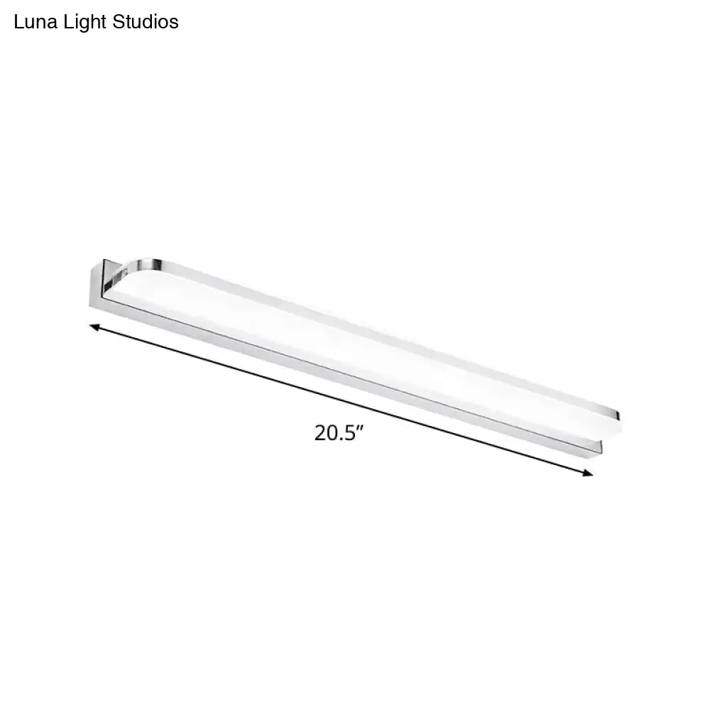 Modern chrome rectangular led wall light – bathroom light fixture