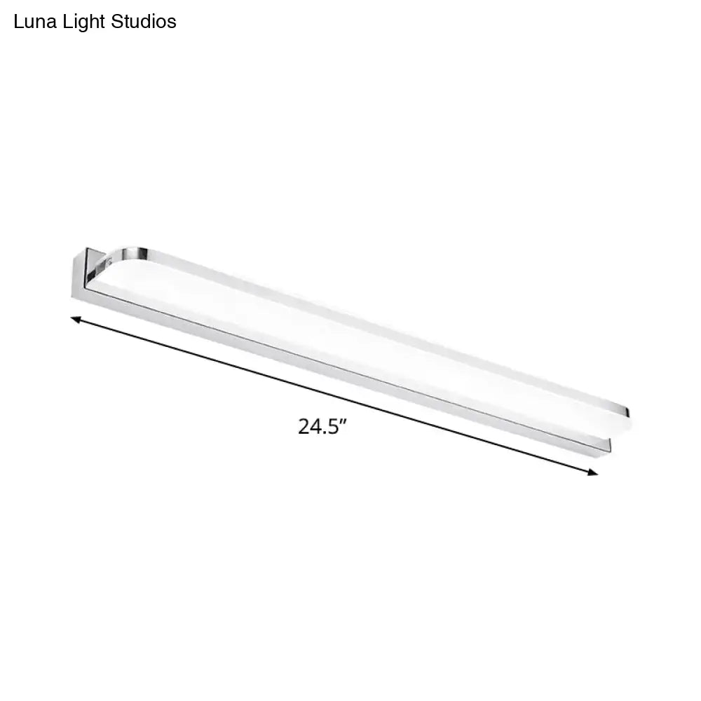 Modern chrome rectangular led wall light – bathroom light fixture