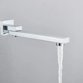 Modern chrome rectangular wall mounted faucet spout bathroom accessory