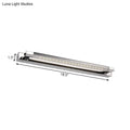 Modern chrome stainless steel led wall light with sleek rectangular design and evenly spaced led bulbs for bathroom use