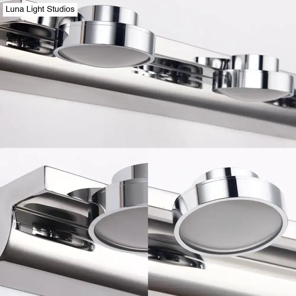 Modern chrome round wall lamp bathroom light with acrylic shade