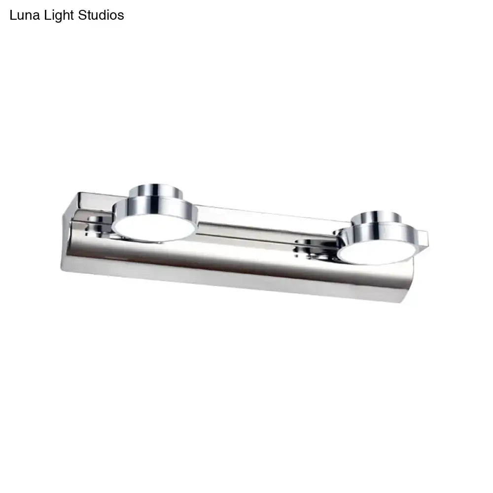 Modern chrome round wall lamp bathroom light with acrylic shade