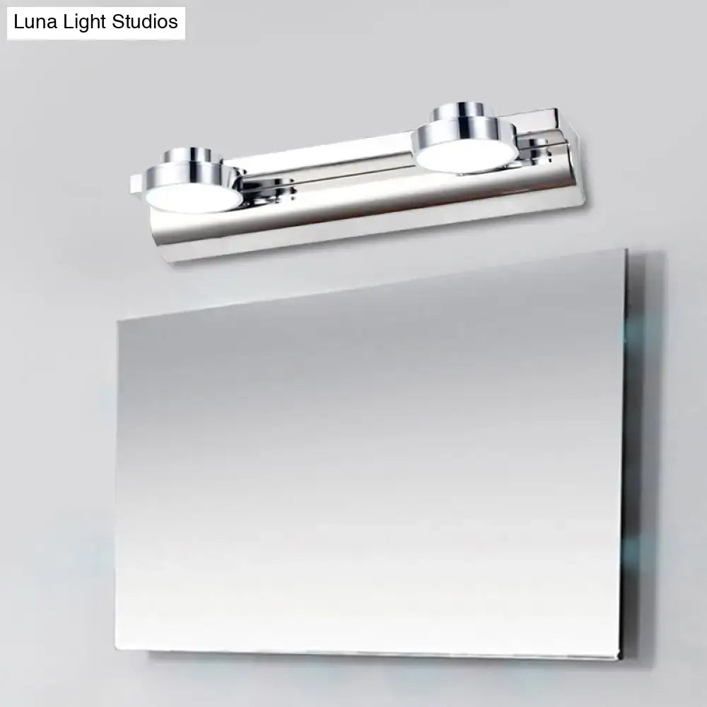 Modern chrome round wall lamp bathroom light with acrylic shade
