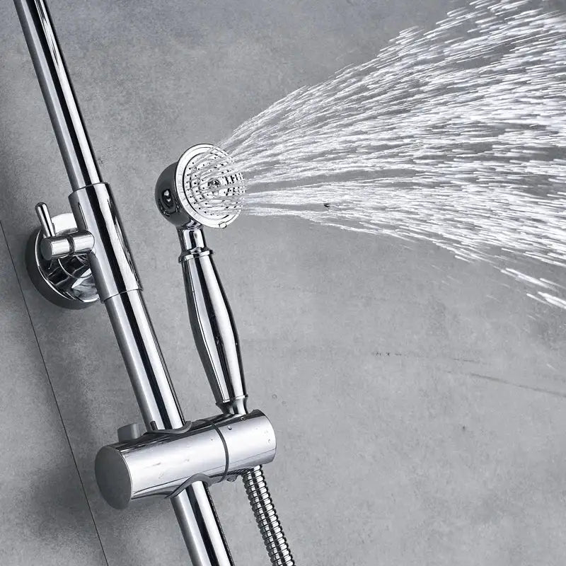 Modern chrome shower mixer faucet set with handshower bathroom system