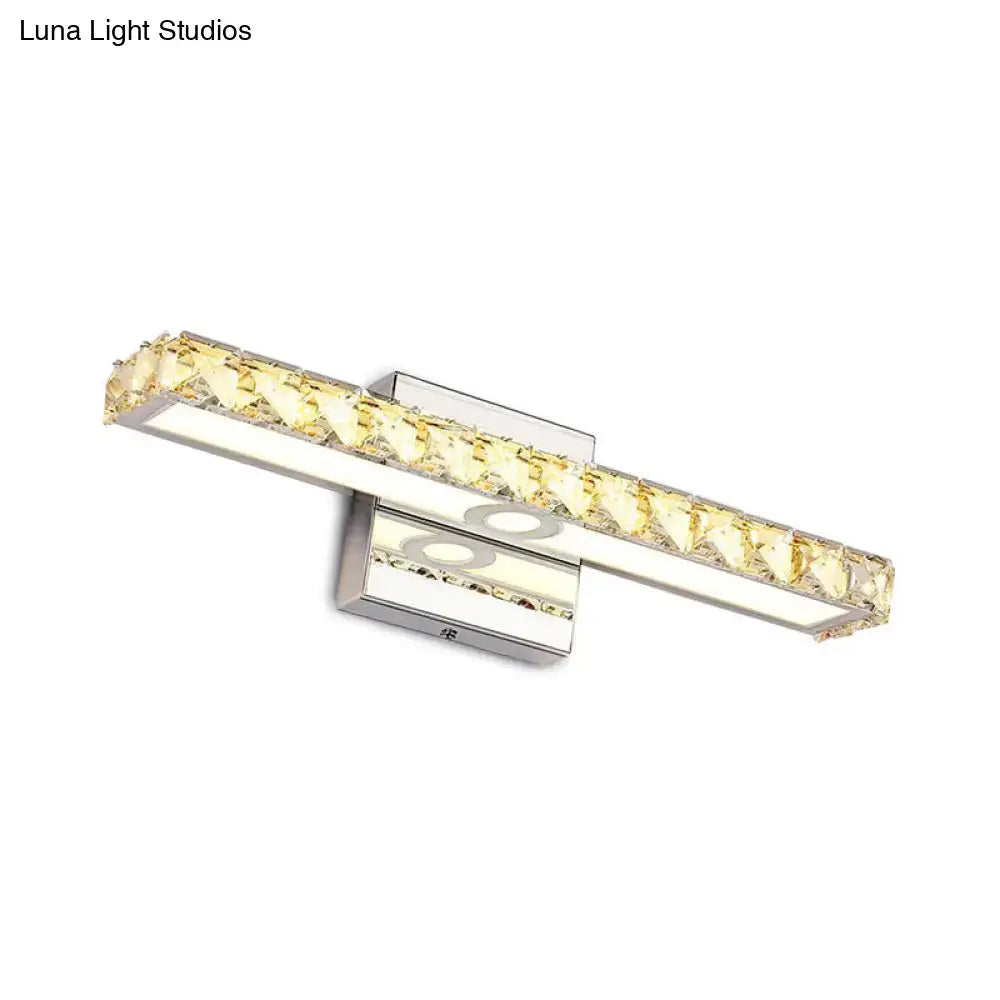 Modern chrome & silver champagne linear wall sconce bathroom light