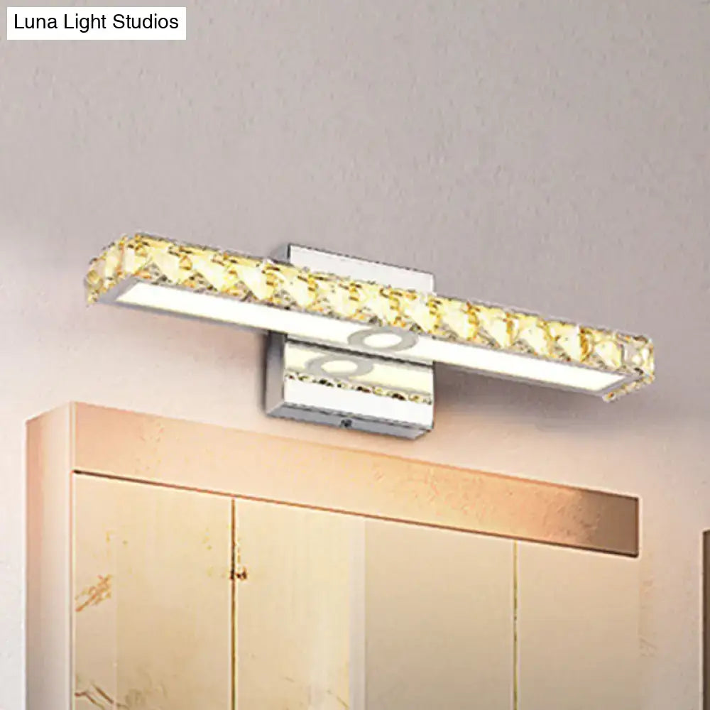 Modern chrome & silver champagne linear wall sconce bathroom light