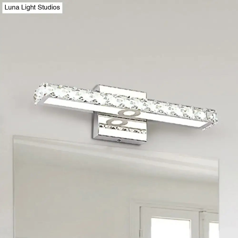 Modern chrome & silver champagne linear wall sconce bathroom light