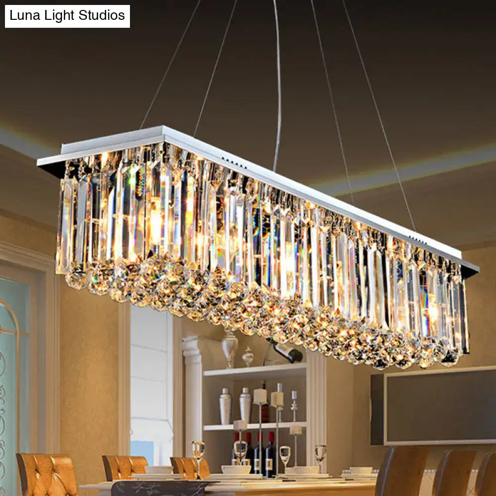 Modern chrome stainless steel crystal chandelier dining room ceiling light