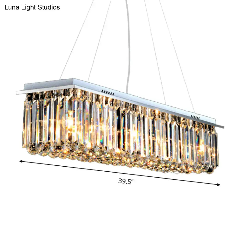 Modern chrome stainless steel crystal chandelier dining room ceiling light