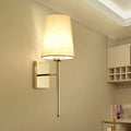 Modern chrome tapered wall sconce – bedroom fabric led light