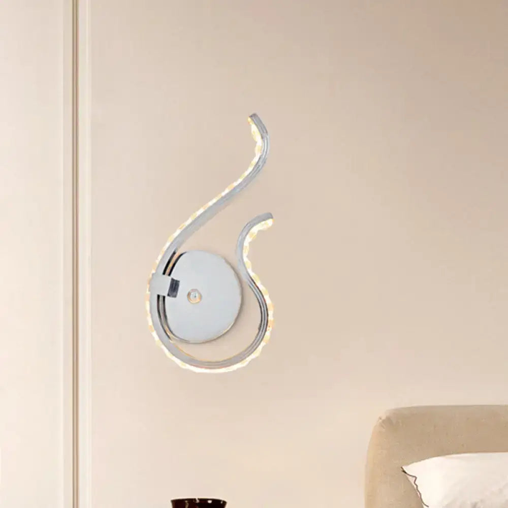 Modern chrome twist led wall light bedroom warm white light