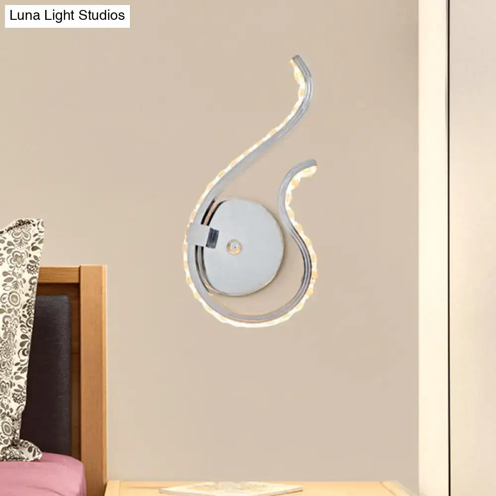 Modern chrome twist led wall light bedroom warm white light