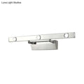 Modern chrome wall light with adjustable stainless steel shade bathroom