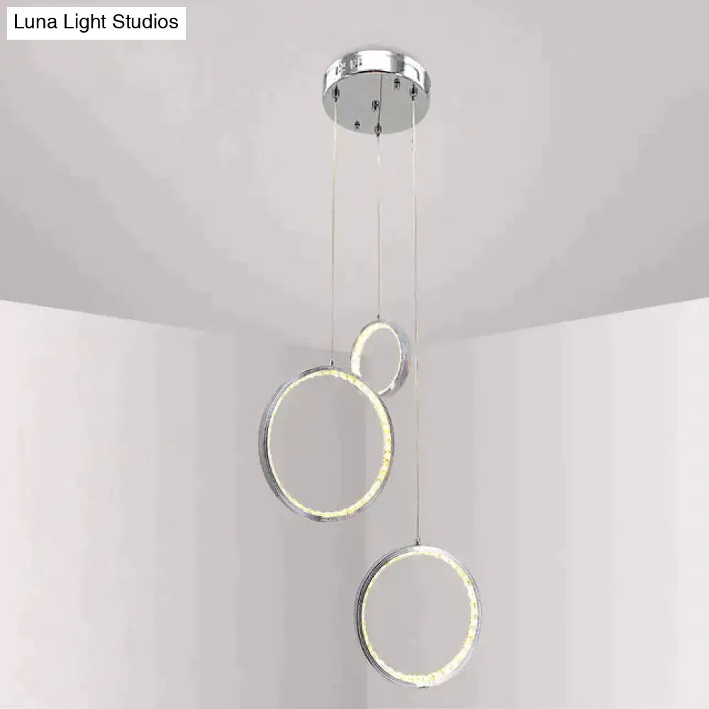 Modern circle led crystal pendant light for dining room