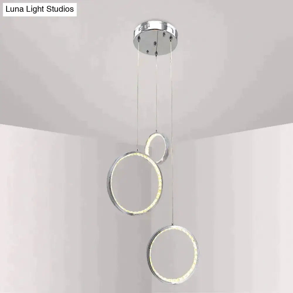 Modern circle led crystal pendant light for dining room