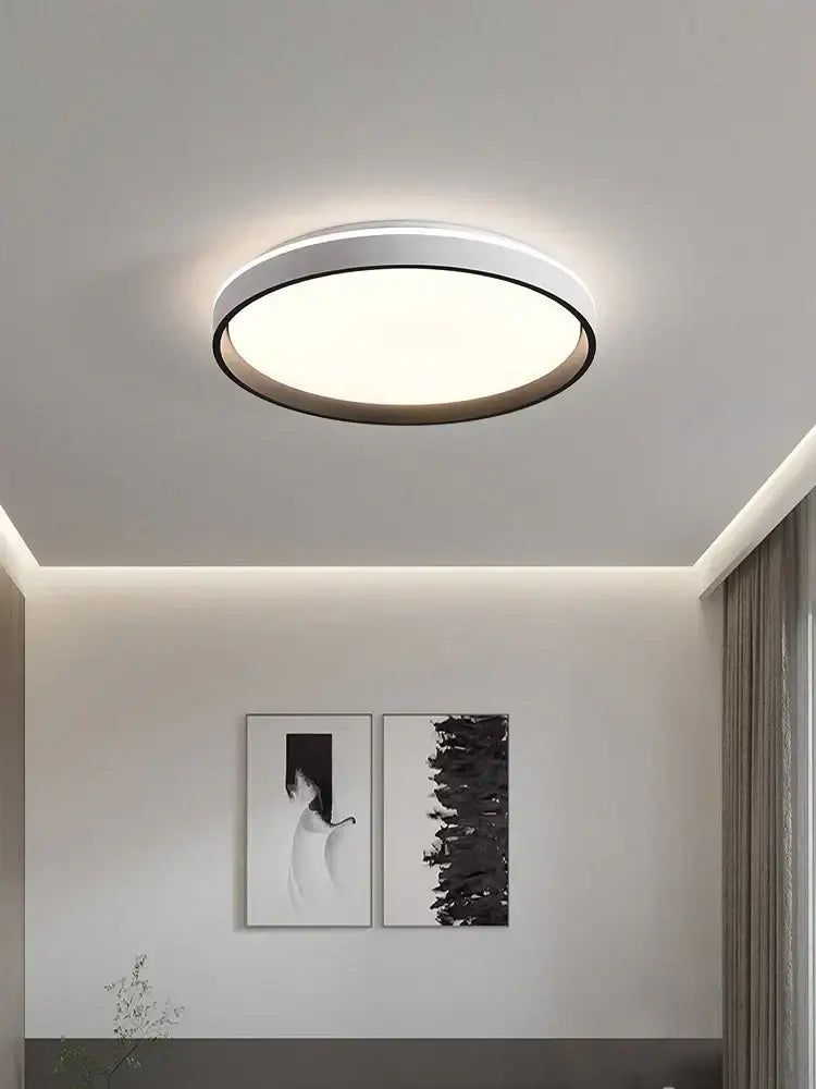 Modern circular black & white led ceiling lamp for bedroom