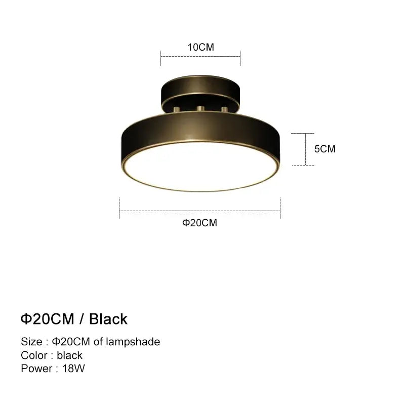 Modern circular brass led ceiling chandelier for living room