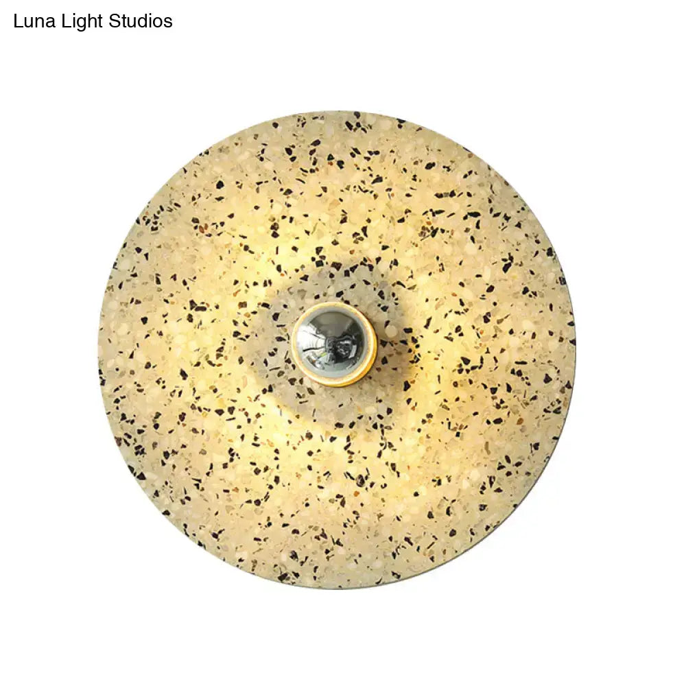 Modern circular terrazzo wall light in beige & lake blue for corridors