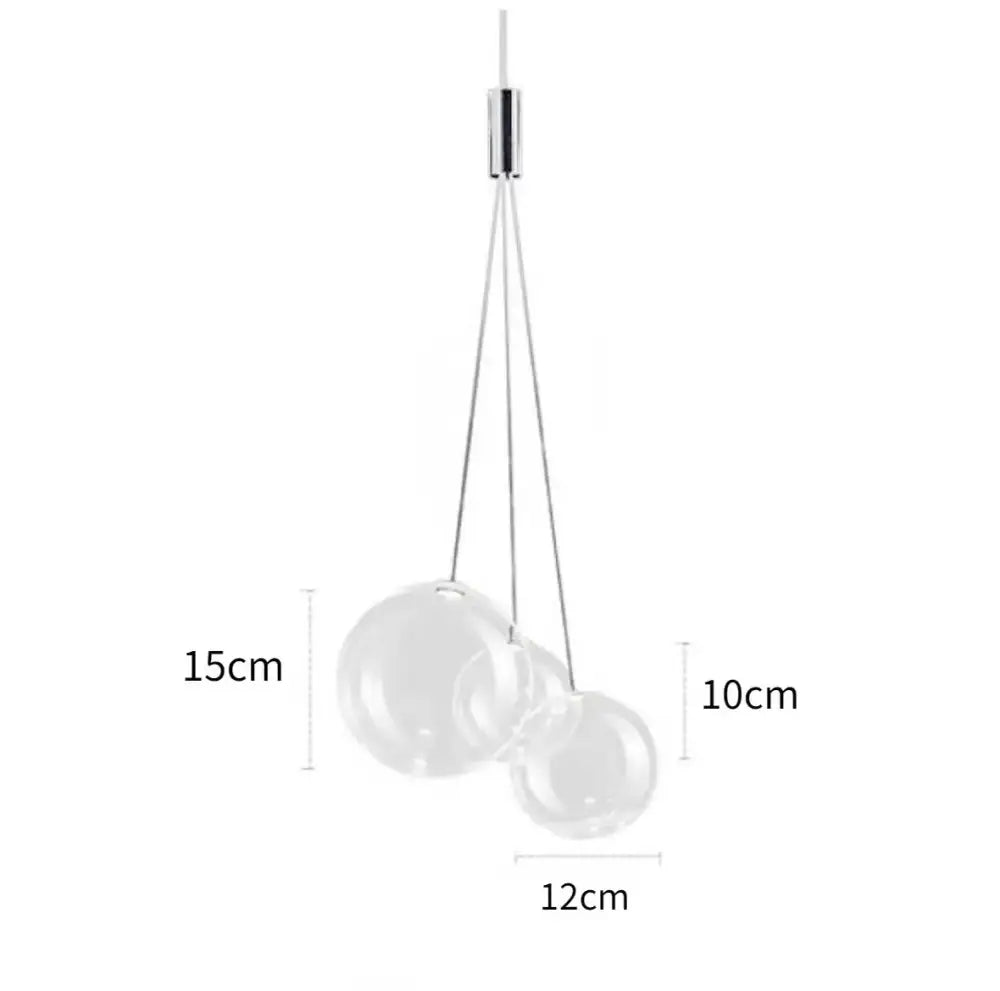Modern clear bubble glass pendant light for dining room