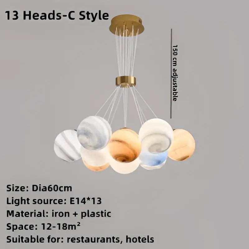 Modern cloud bubble ball pendant chandelier for children room