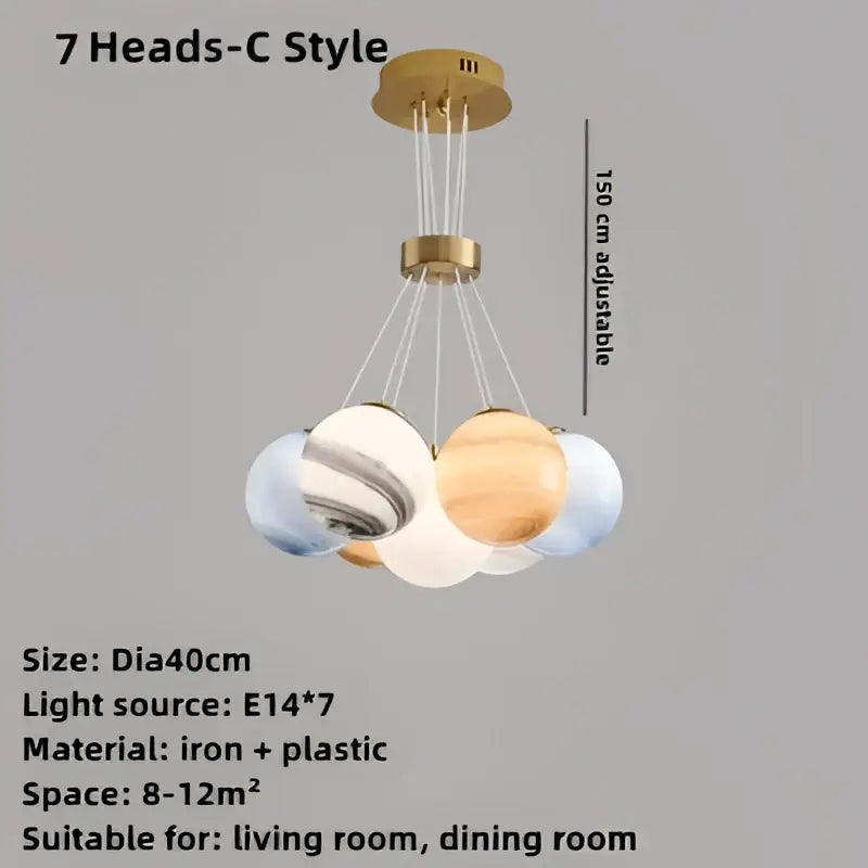 Modern cloud bubble ball pendant chandelier for children room
