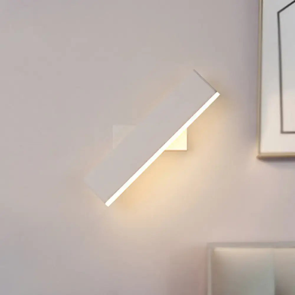 Modern coffee & white rectangular sconce – bedroom led wall lamp