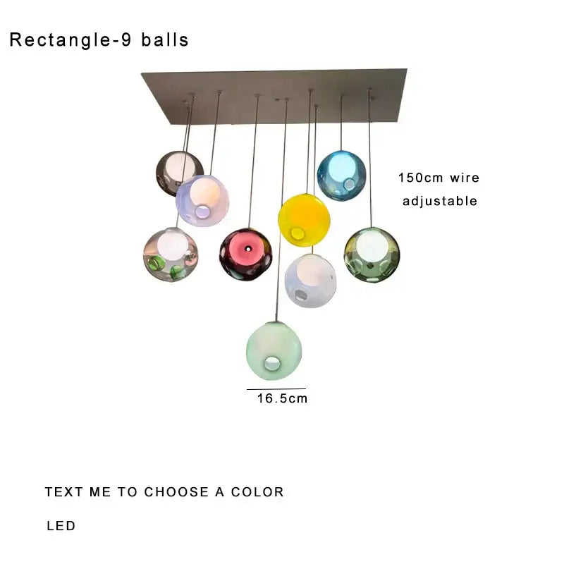 Modern colorful balls chandelier dining room glass pendant light