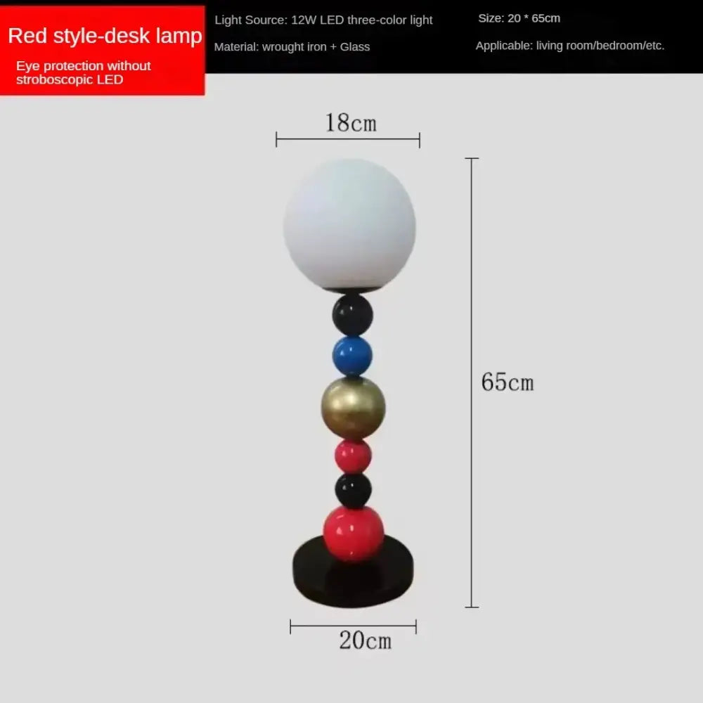 Modern colorful glass ball floor lamp for living room