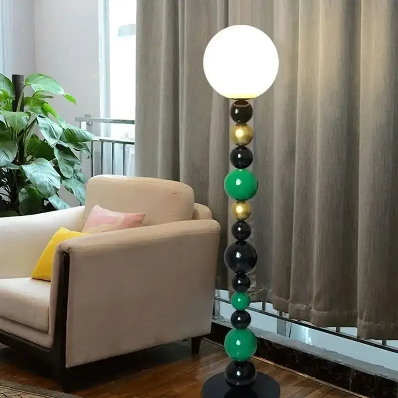 Modern colorful glass ball floor lamp for living room